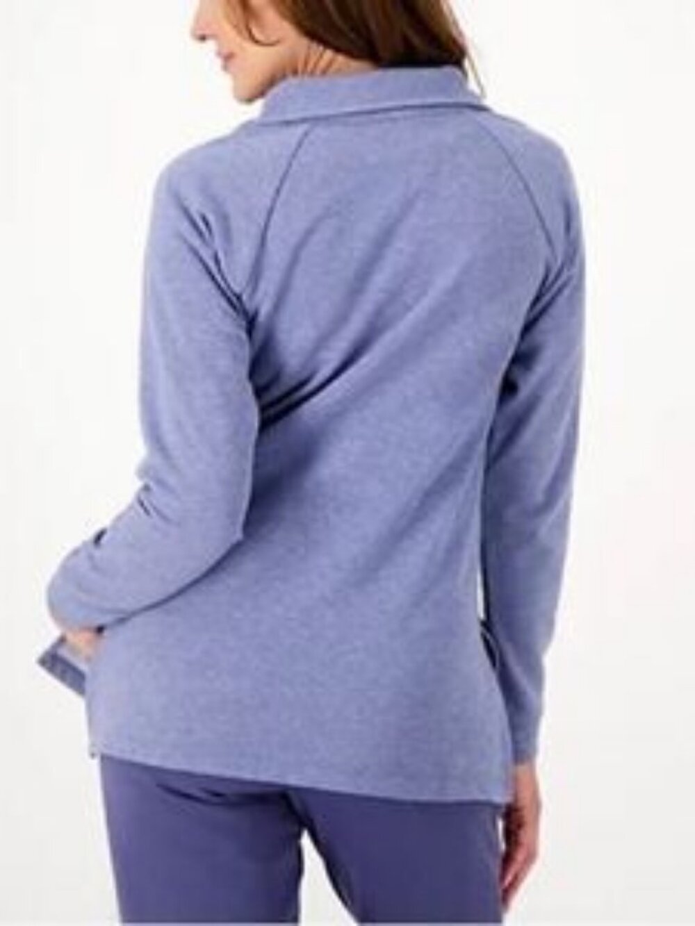 Susan Graver Weekend Heather Washed French Terry Tunic - Picture 2 of 6